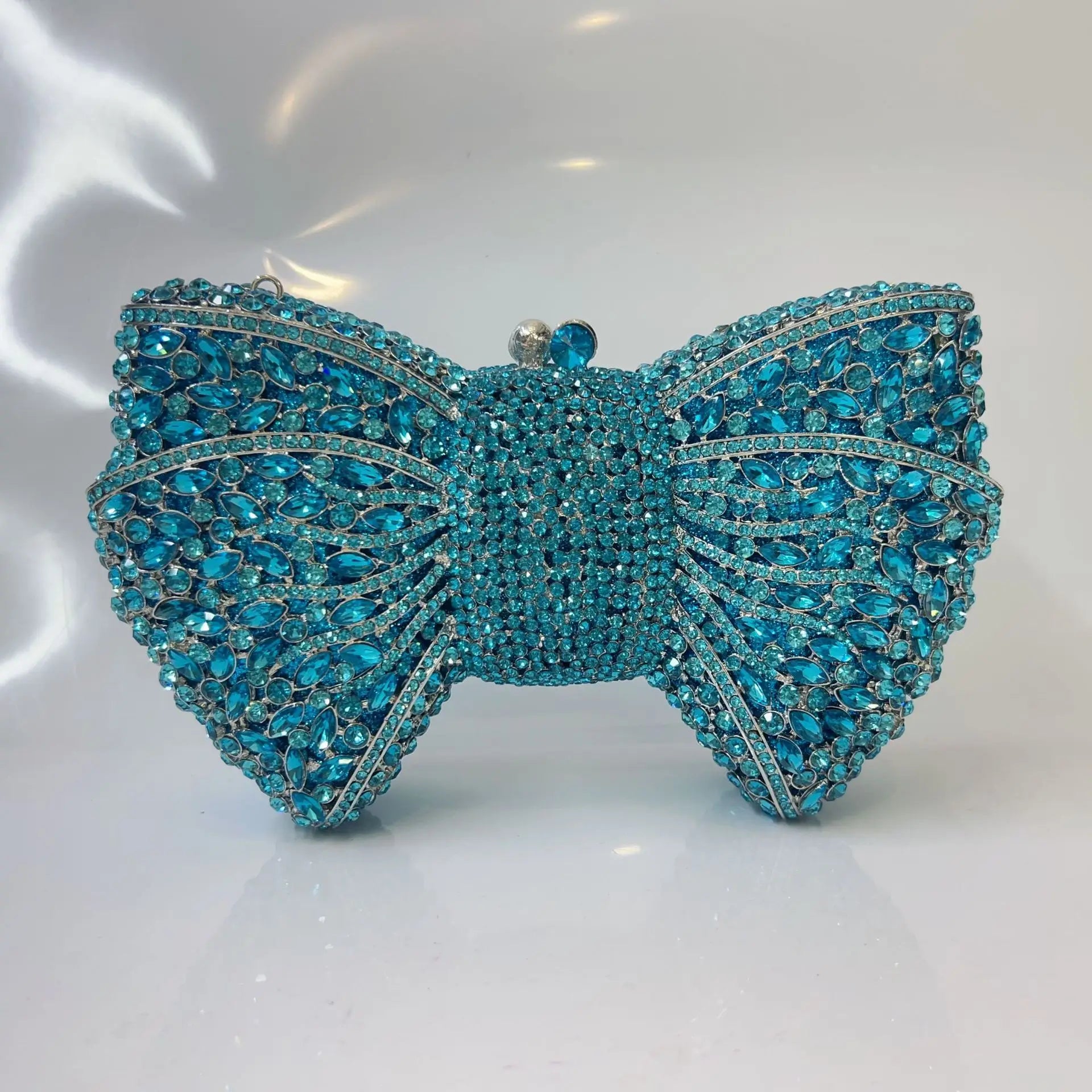 Crystal Rhinestone Bowtie Clutch Evening — Gold | KIMLUD