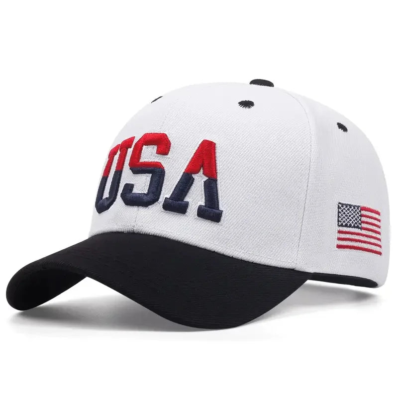 USA Embroidered Baseball Cap Washed Distressed Peaked Hats Adjustable Sunshade Casual Hats For Women Men