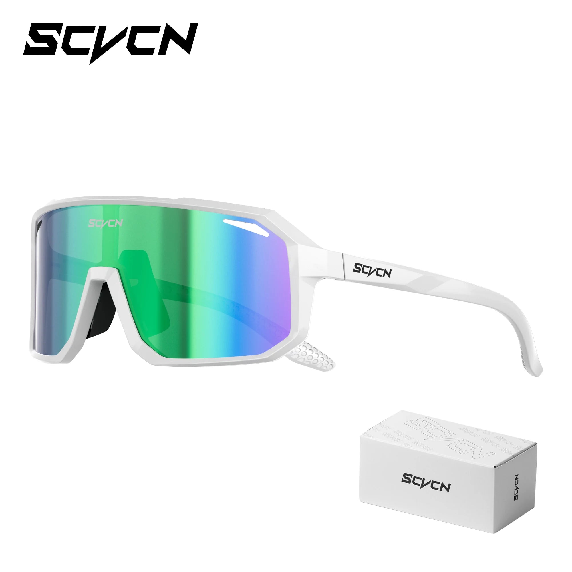 SCVCN New Riding Cycling Sunglasses Outdoor Sports Running Goggles Men's Mtb Bicycle Glasses Women Cycling Eyewear 1 Lens