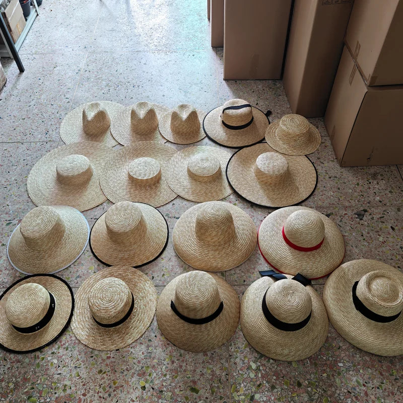 Fedora Hat Straw Wide Brim Hepburn — Natural | KIMLUD