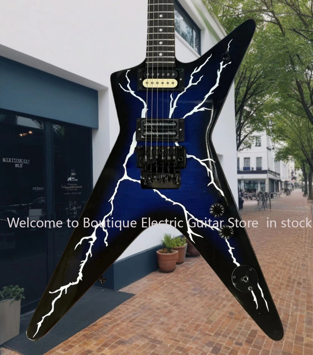 Electric Guitar Tiger-Patterned Soundboard — Deep Blue | KIMLUD