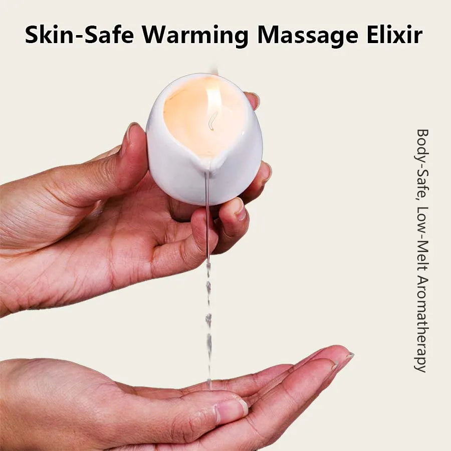 Coconut Wax Massage Candle Amber Vanilla — Amber-Gold | KIMLUD