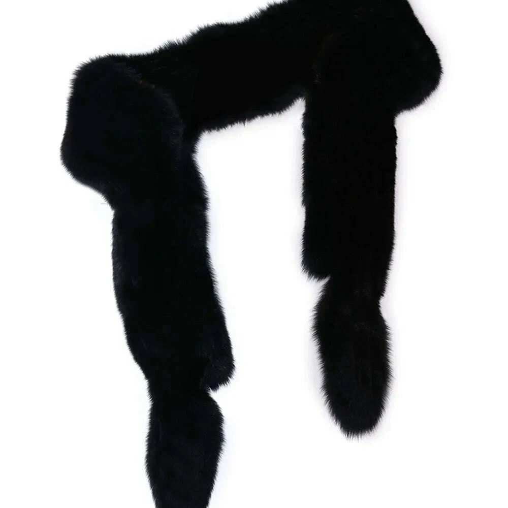KIMLUD, YOLOAgain 2025 Winter Warm Luxury Real Fox Fur Scarf Women Natural Fox Fur Scarf Shawl Female, KIMLUD Womens Clothes