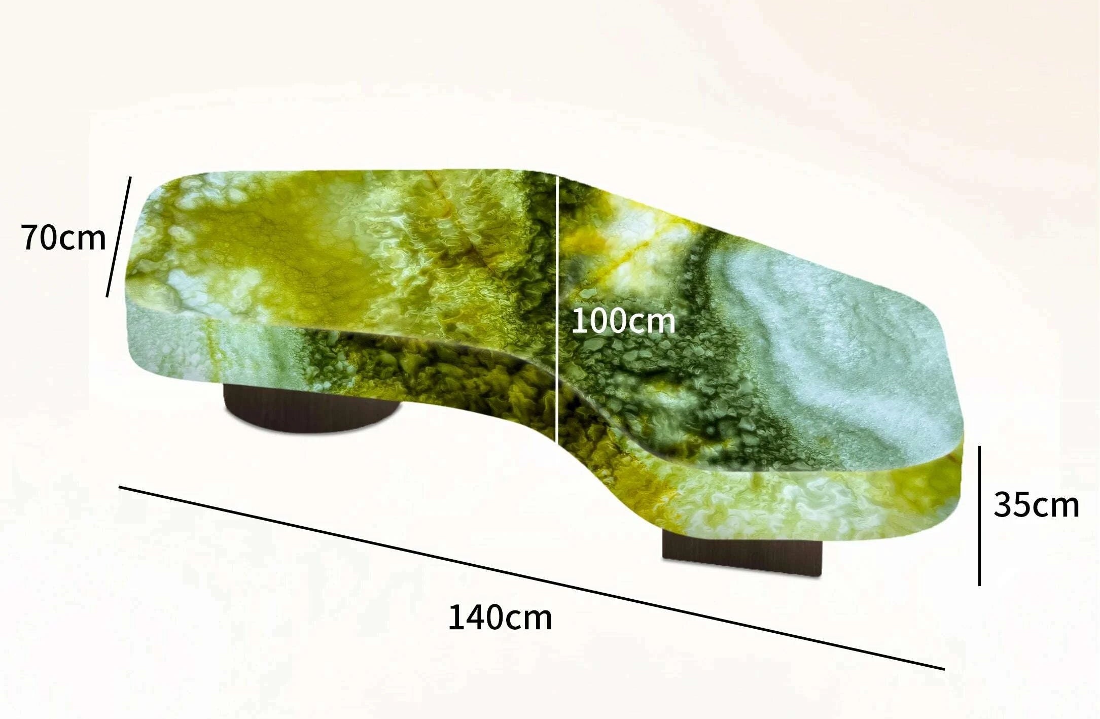 KIMLUD, Living room geometric coffee table luminous jade luxury stone white ice jade crescent moon light luxury advanced large flat, KIMLUD Womens Clothes