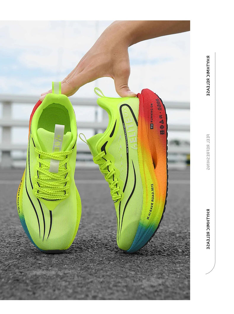CarbonPlate Running Shoes Lightweight Breathable — Fluorescent | KIMLUD