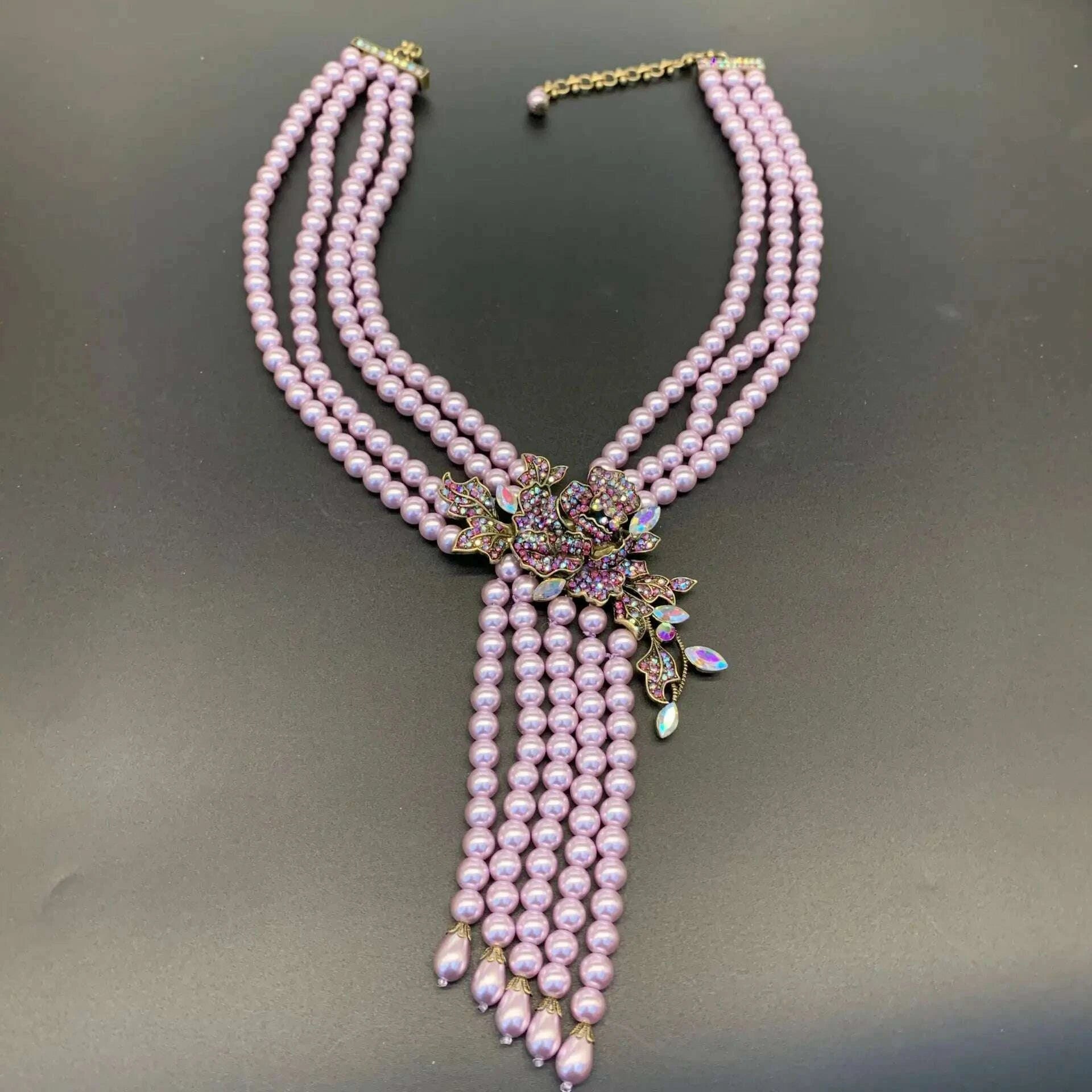 luxury-european-and-american-style-shining-necklace-earrings-purple-multi-layered-glass-beads-flower-jewelry-set-for-women-kimlud-kimlud-33912863