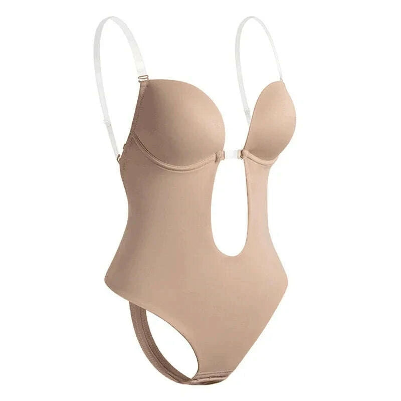 KIMLUD, Women Full Body Shaper Bra Backless Bodysuit Thong Invisible Shapers Tummy Control Shapewear Girdles Sheath Slimming Underwear, KIMLUD Womens Clothes
