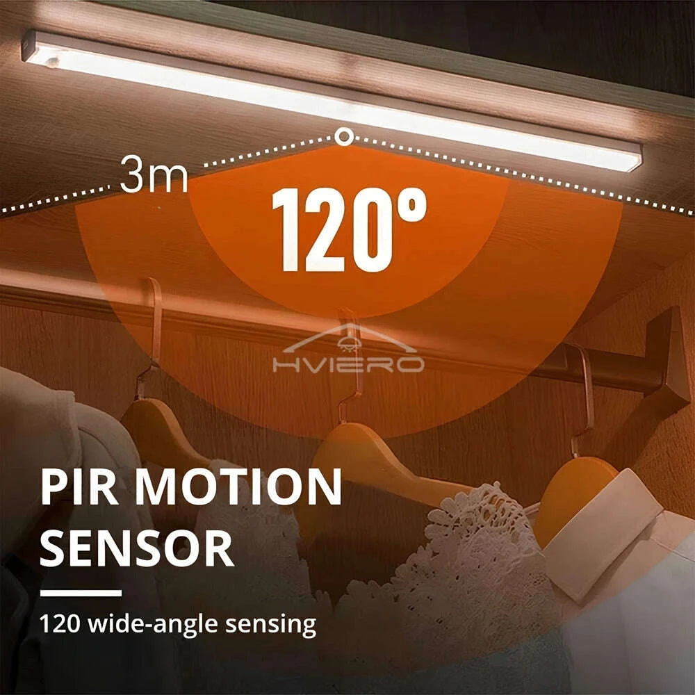 KIMLUD, Motion Sensor Night Lights Wireless LED Lamp USB Rechargeable Magnetic For Wardrobe Room Closet Kitchen Aisle Tube Detector Bulb, KIMLUD Womens Clothes