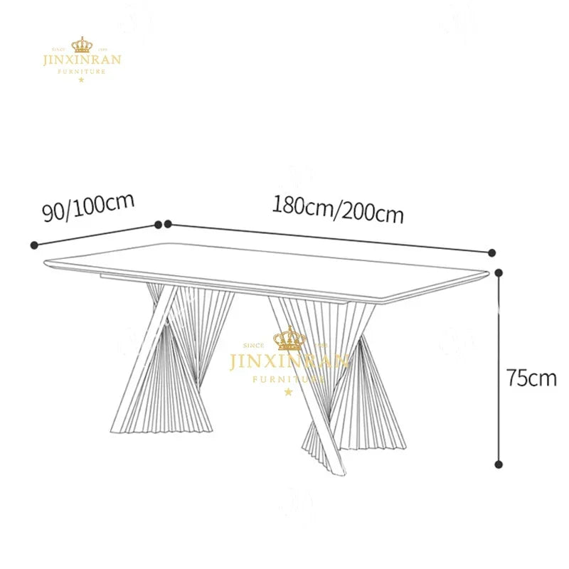 Stainless Steel Gold Frame Dining Table Set — Gold | KIMLUD