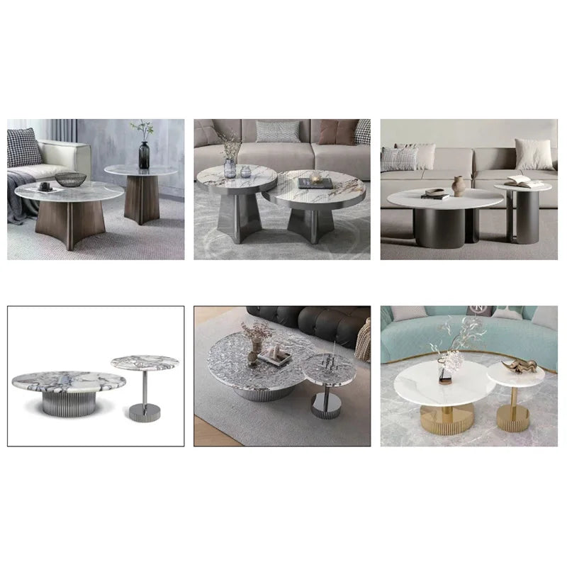 Modern Italian-Luxury Living Room Coffee Table Set With Gold Finish — Gold | KIMLUD