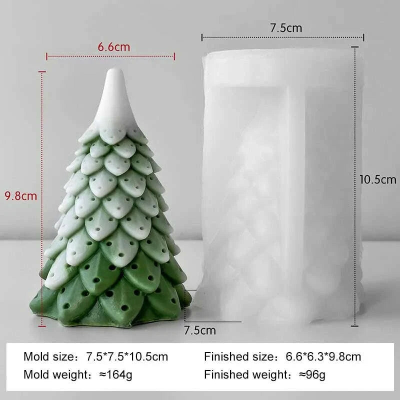 KIMLUD, DIY Christmas Tree Silicone Candle Mold Handmade Aroma Candle Plaster Resin Mould Christmas Candle Making Supplies, KIMLUD Womens Clothes