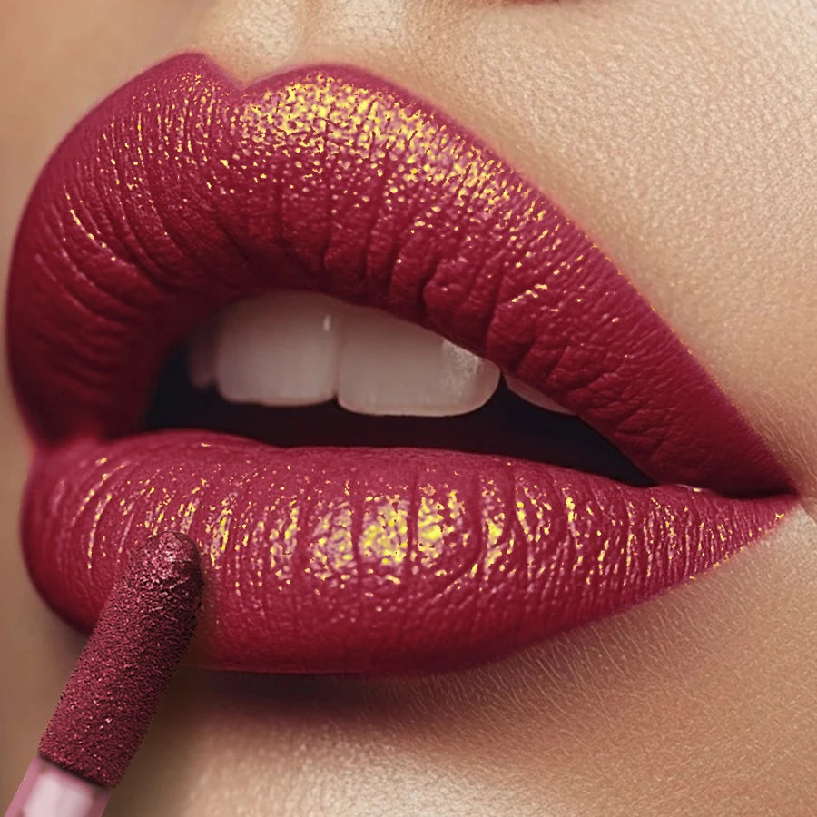 1PC Glitter Metallic 14 Colors Lip Glaze Shiny Long Lasting Lip Gloss Liquid Lipstick Korean Makeup Lip Oil Lip Tint Gifts