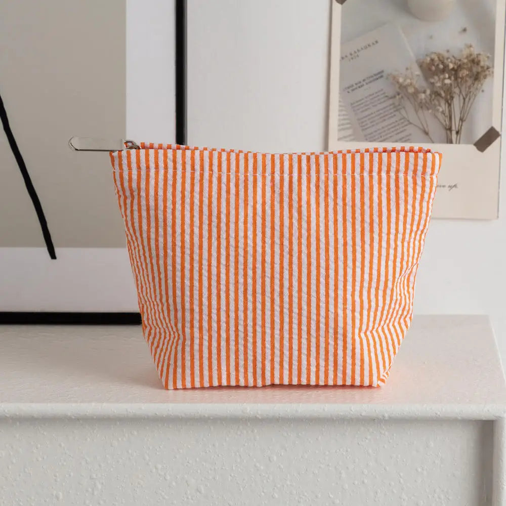 Striped Polyester Clutch Bag Small — Multicolor | KIMLUD