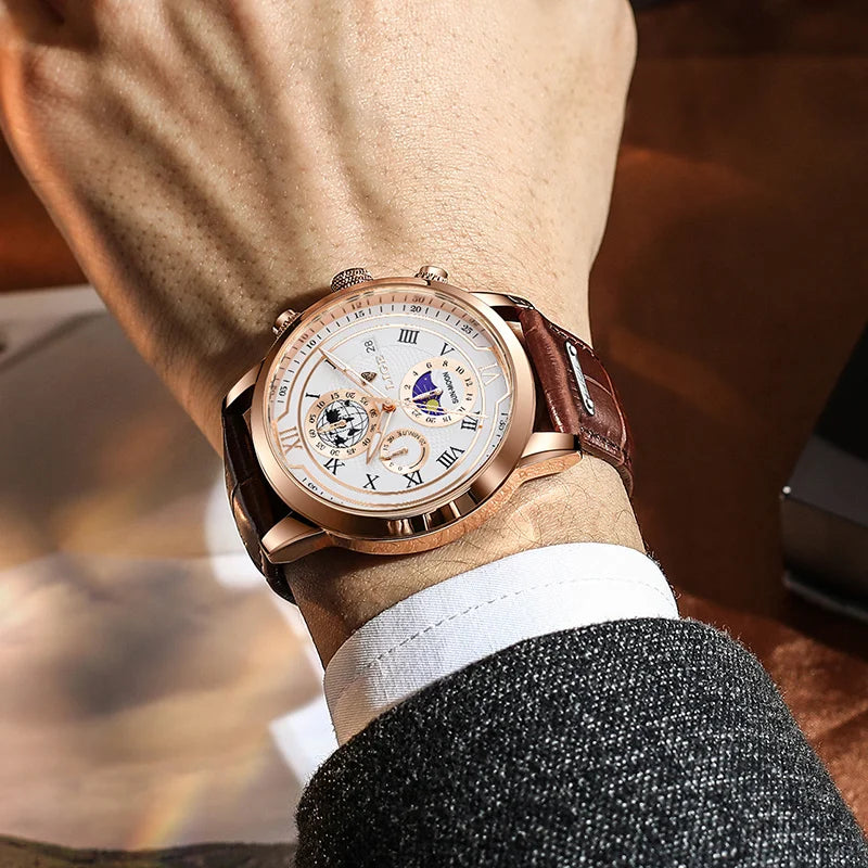 LIGE Luxury Mens Watches Waterproof Luminous Quartz Watch For Men Business Fashion Casual Man Date Chronograph Relogio Masculino