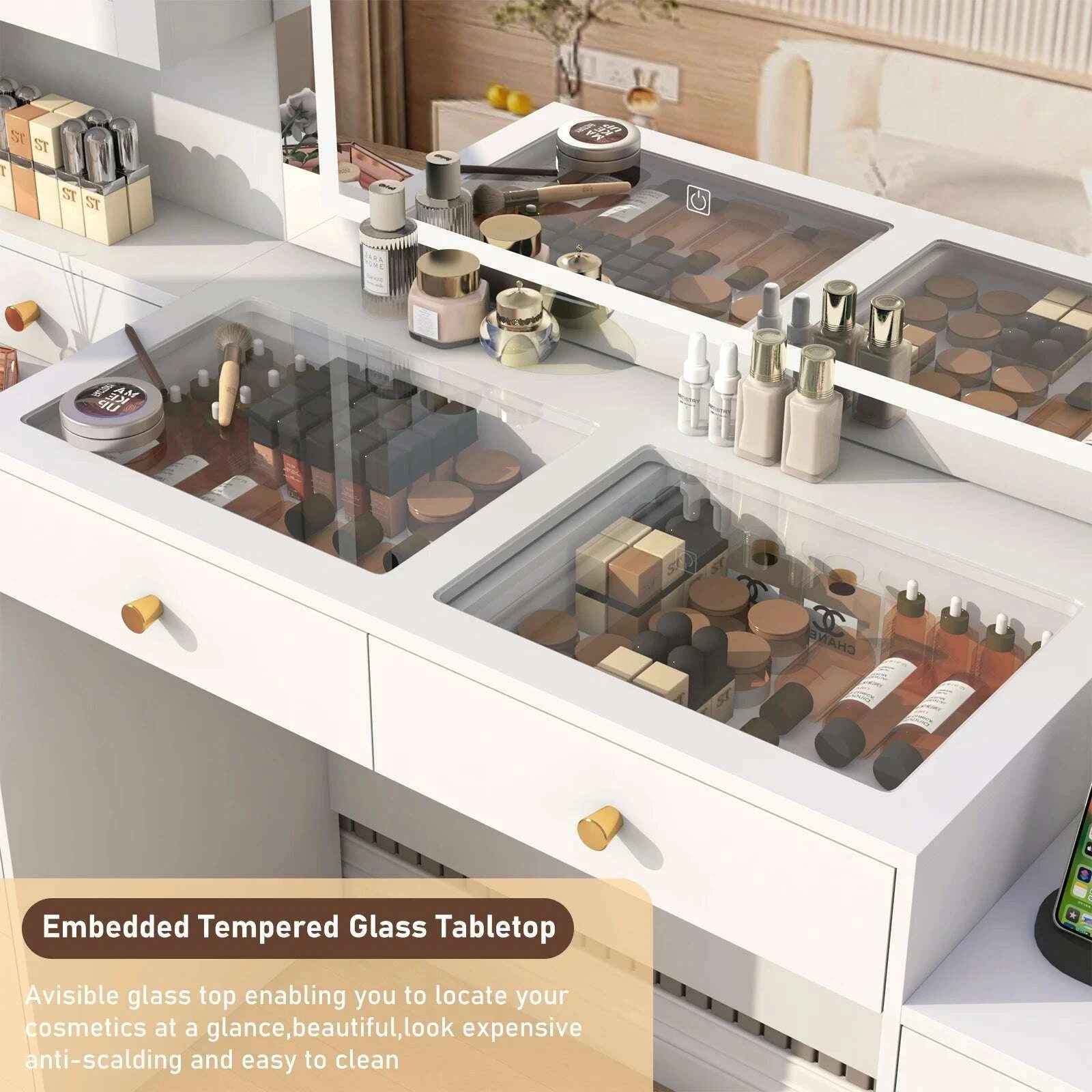 617-large-vanity-desk-with-mirror-and-lights-makeup-vanity-with-charging-station-sliding-drawers-2-cabinets-with-glass-doorkimlud-womens-fashion-34600279