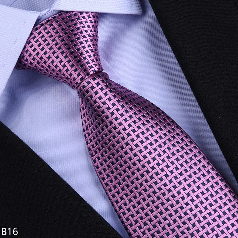 Silk Tie – 8cm Wide Checkered Pattern – Silk | KIMLUD