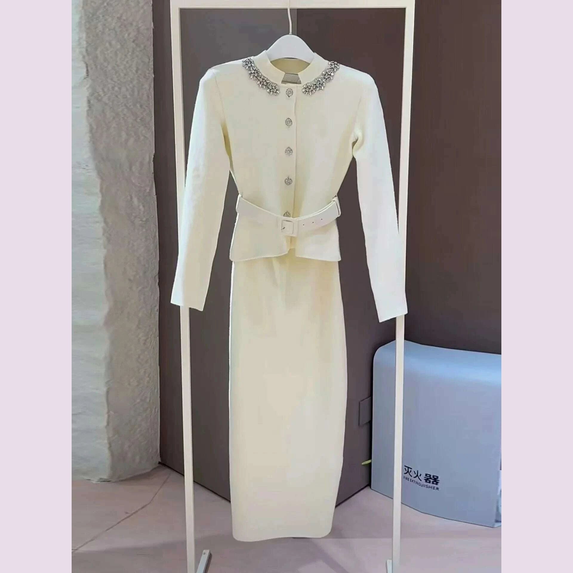 white-knit-two-piece-style-dress-with-rhinestone-button-belt-fitted-long-length-womens-dress-2025-fall-new-arrivalkimlud-womens-fashion-34624127