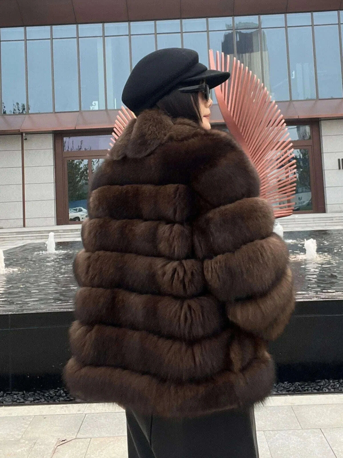 KIMLUD, Hot selling winter sable fashion Finnish imported fox fur coat new lapel collar women high-end real fox fur jacket, KIMLUD Womens Clothes