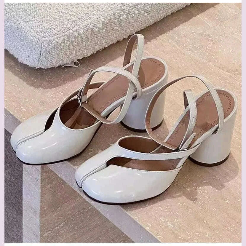 ins-style-fashion-patent-leather-split-toe-women-pumps-spring-summer-thick-high-heels-slingbacks-female-tabi-chunky-casual-shoeskimlud-womens-fashion-34621476