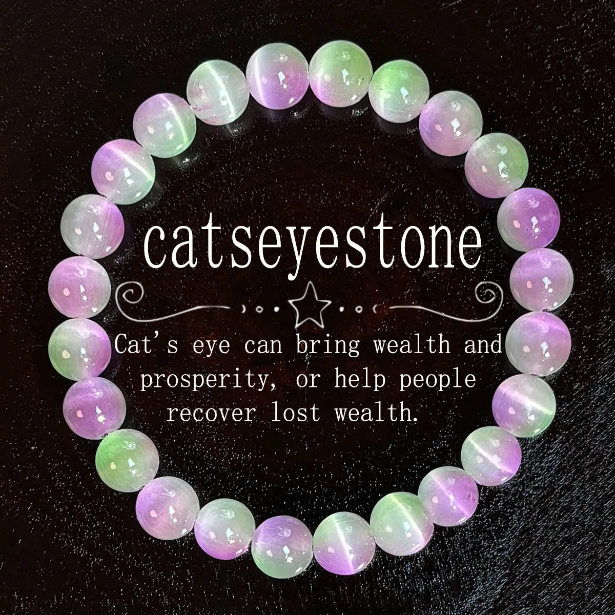 Cat-Eye Bracelet – Wealth Symbol – Stone – Pink And Purple | KIMLUD