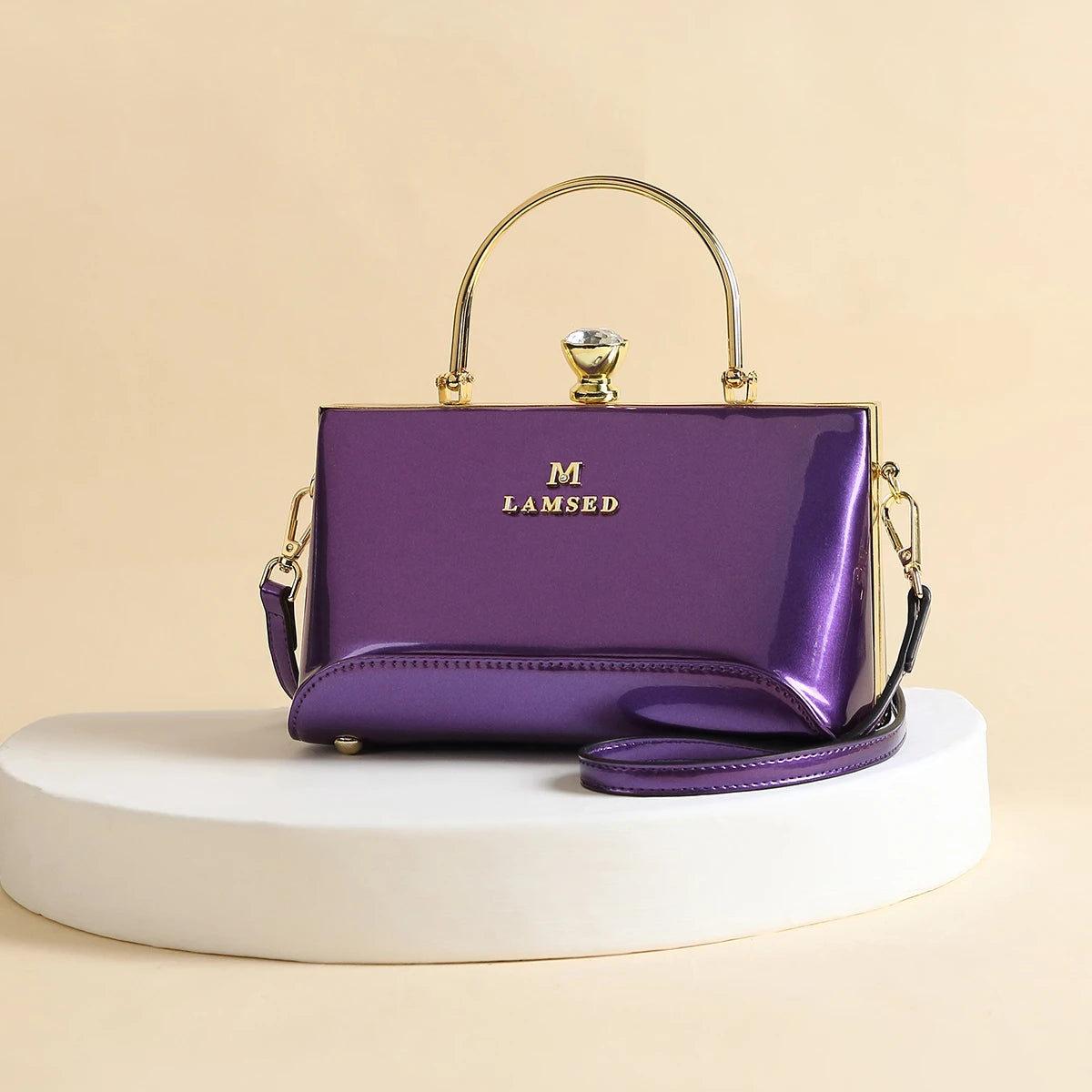 Chic Patent Leather Ladies Handbag - Stylish Top Handle, Spacious Satchel Bag - Timeless Elegance for Fashion-Forward Women