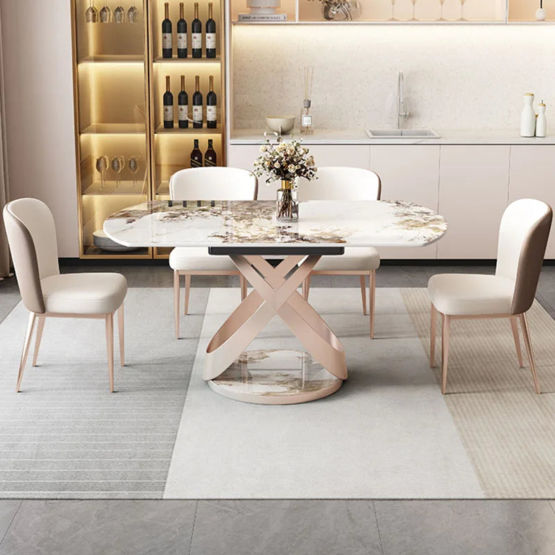 Nordic Extension Dining Table Oval Living Organiser Chair Dining Table Modern 6 Seater Muebles Para El Hogar Kitchen Furniture