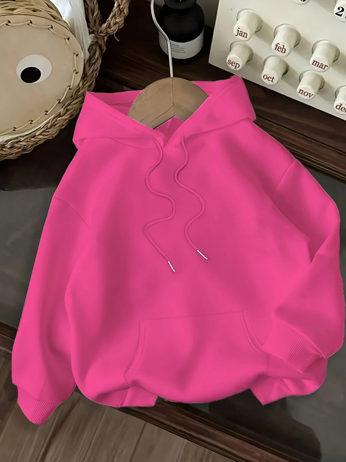 Hoodie – Alphabet Print – Polyester – Loose | KIMLUD
