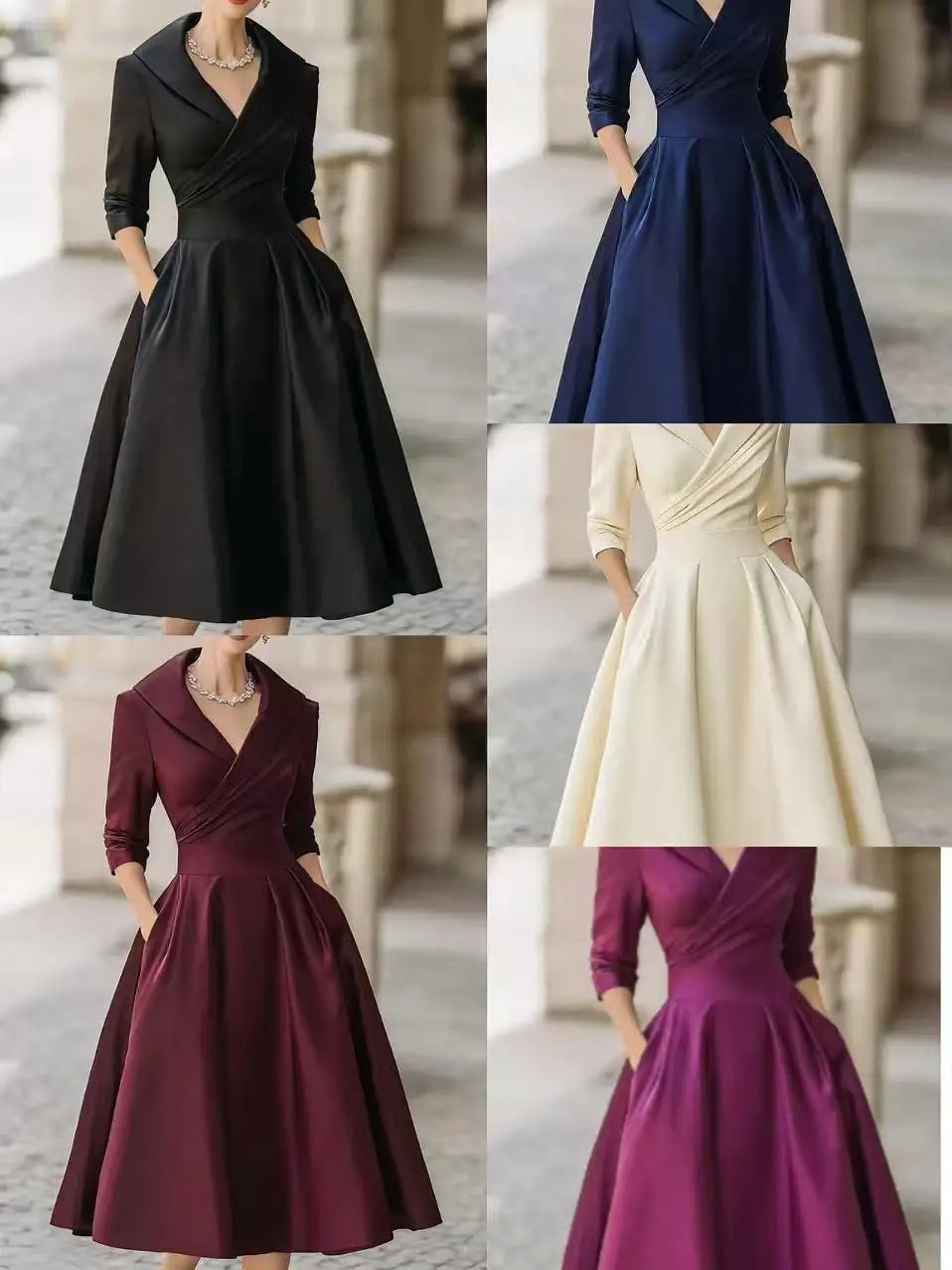 Women's Fashion Dress New Style V-neck Waist-hugging Makes You Look Slim And Elegant Long Sleeves Maxi Prom Dresses For Women