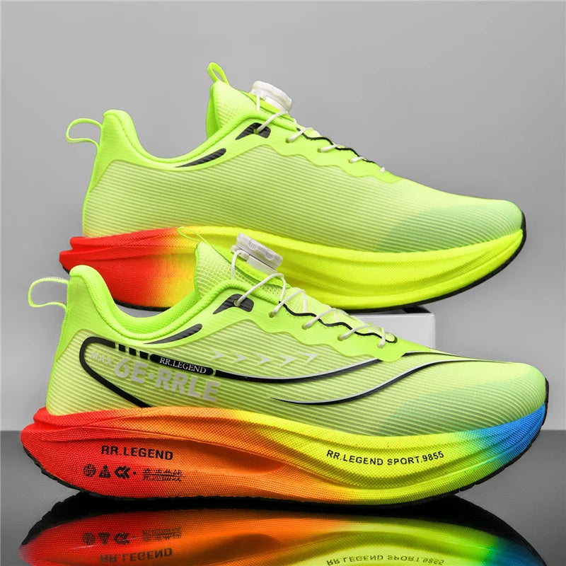 Carbon Plate Running Shoes Air Cushion Double-Layer Mesh Upper Lightweight Breathable — Teal | KIMLUD