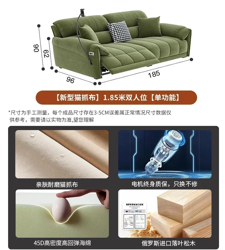Sleek Scandinavian Fabric Solid Sofas — Green | KIMLUD