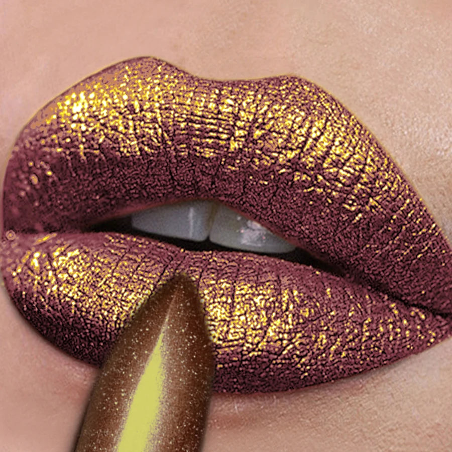 Matte Diamond Lipstick Waterproof Glitter Metallic High Lip Tint Pearlescent Pink Lip Makeup for Women Gift Cosmetic Lip Glaze