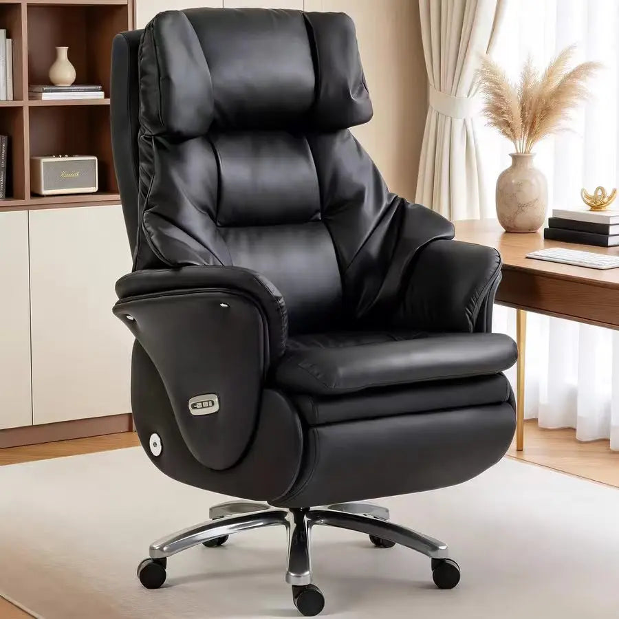 Genuine Leather Executive Office Chair — Brown | KIMLUD