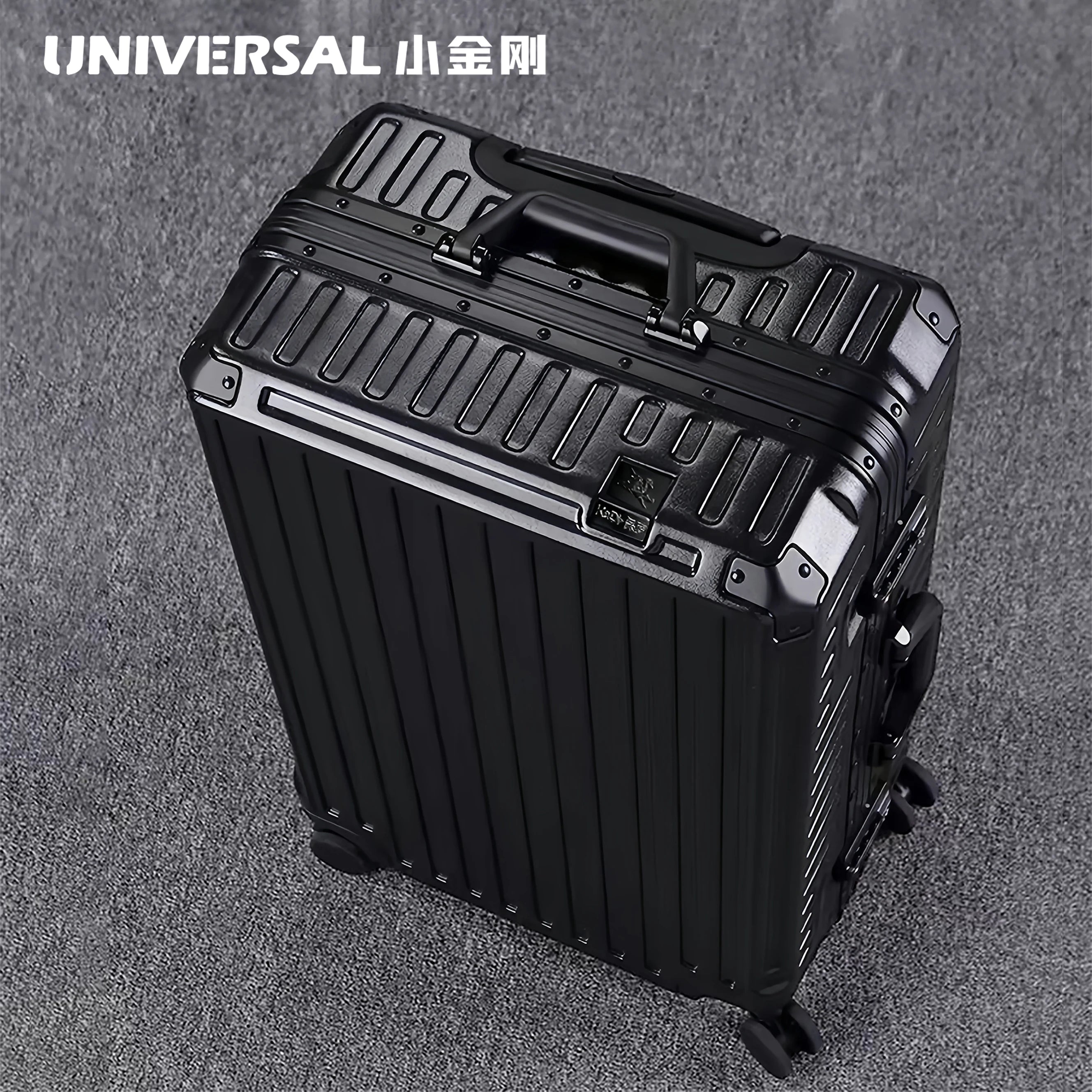 Suitcases Polycarbonate 2-Piece Set — Black | KIMLUD