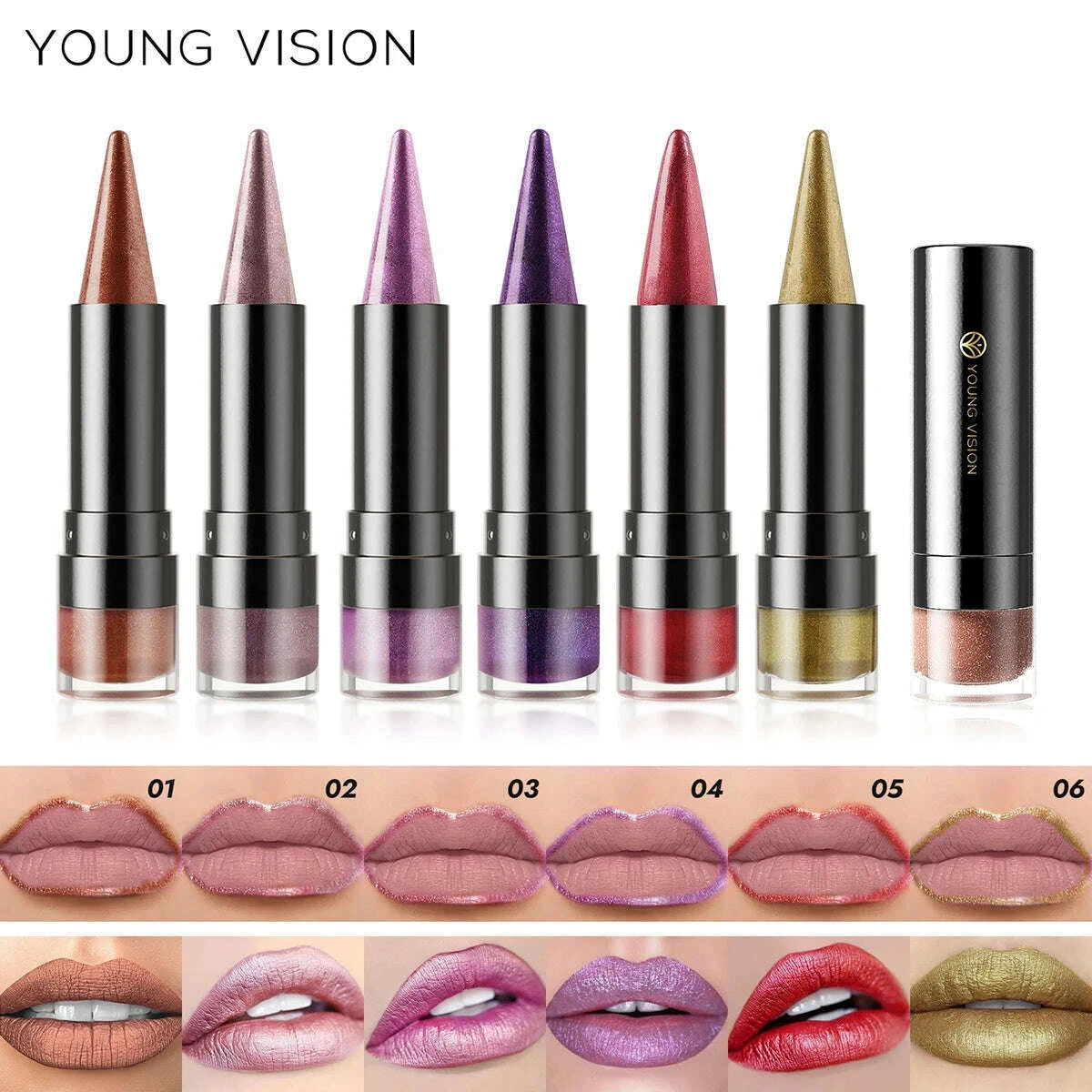 young-vision-6-colors-matte-pearl-fine-glitter-diamond-dual-purpose-lipstick-long-lasting-easy-to-color-non-stick-cup-lipstickkimlud-womens-fashion-34598796