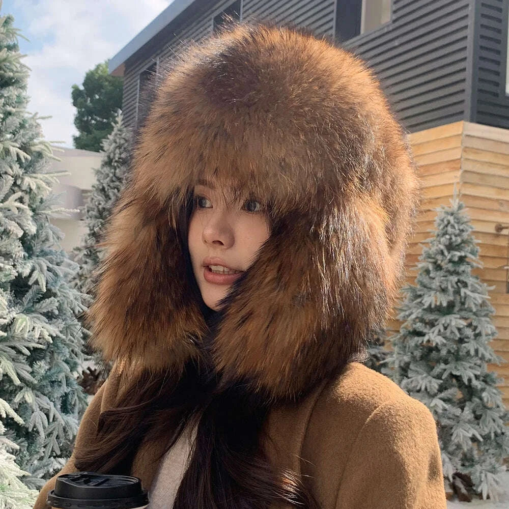 natural-raccoon-fur-caps-russian-hat-unisex-trapper-fur-cap-aviator-trooper-winter-thickened-and-warm-flaps-ski-hat-bomber-hatskimlud-womens-fashion-34622486