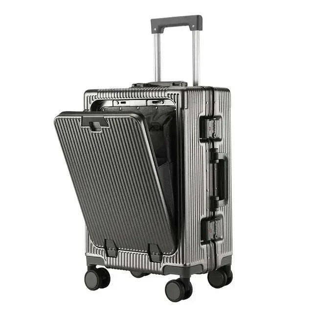 front-opening-large-capacity-rolling-luggage-case-aluminum-frame-trolley-case-usb-charging-boarding-suitcase-with-cup-holderskimlud-womens-fashion-34614732
