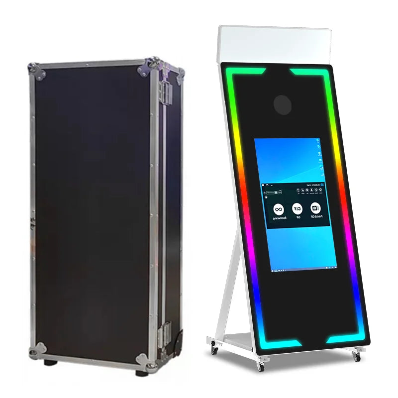 with RGB Touch Screen DSLR Photobooth Portable 32 inch 65 inch Mirror magic Selfie Photo Booth Machine For Wedding Party Activit