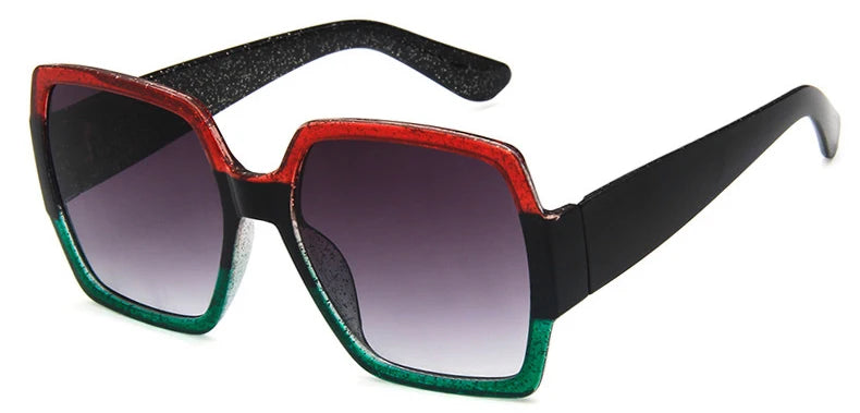 Plastic Oversized Square Sunglasses — Multicolor | KIMLUD