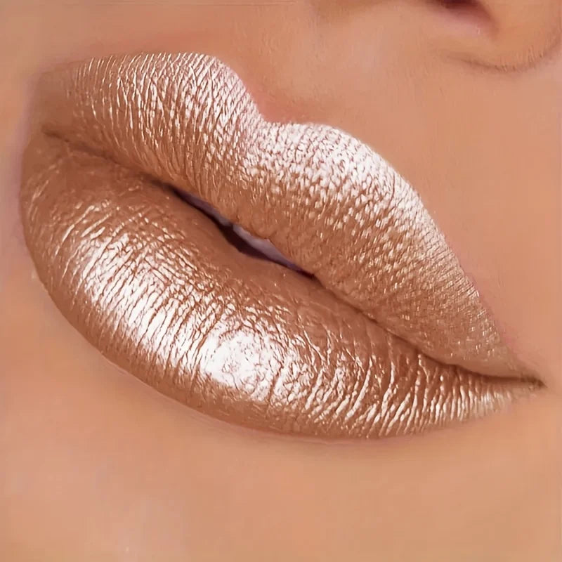 Glitter Pearl Lip Gloss Lipstick, Hydrating, High Pigment, Smudge-proof, Waterproof and Sweat-resistant, Perfect Christmas Gift