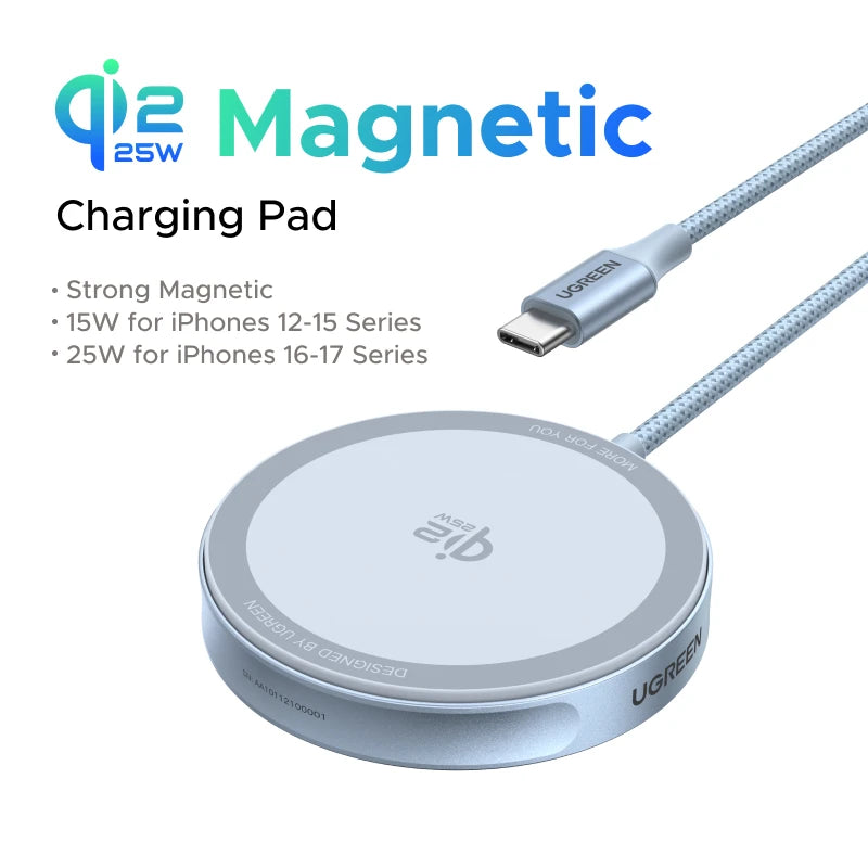 KIMLUD, UGREEN Magflow Qi2 25W Wireless Charger For iPhone 17 16 Pro Max Fast Charging Qi2 Certified Magsafe Phone Charging Pad, KIMLUD Womens Clothes