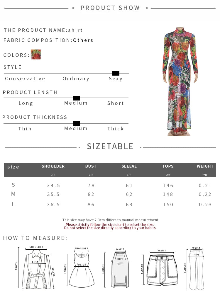 Kliou Colorful Flower Print Extended T-Shirts Woman o-Neck Full Sleeve High Waist Splits Hem Spring Trend Elegant Streetwear