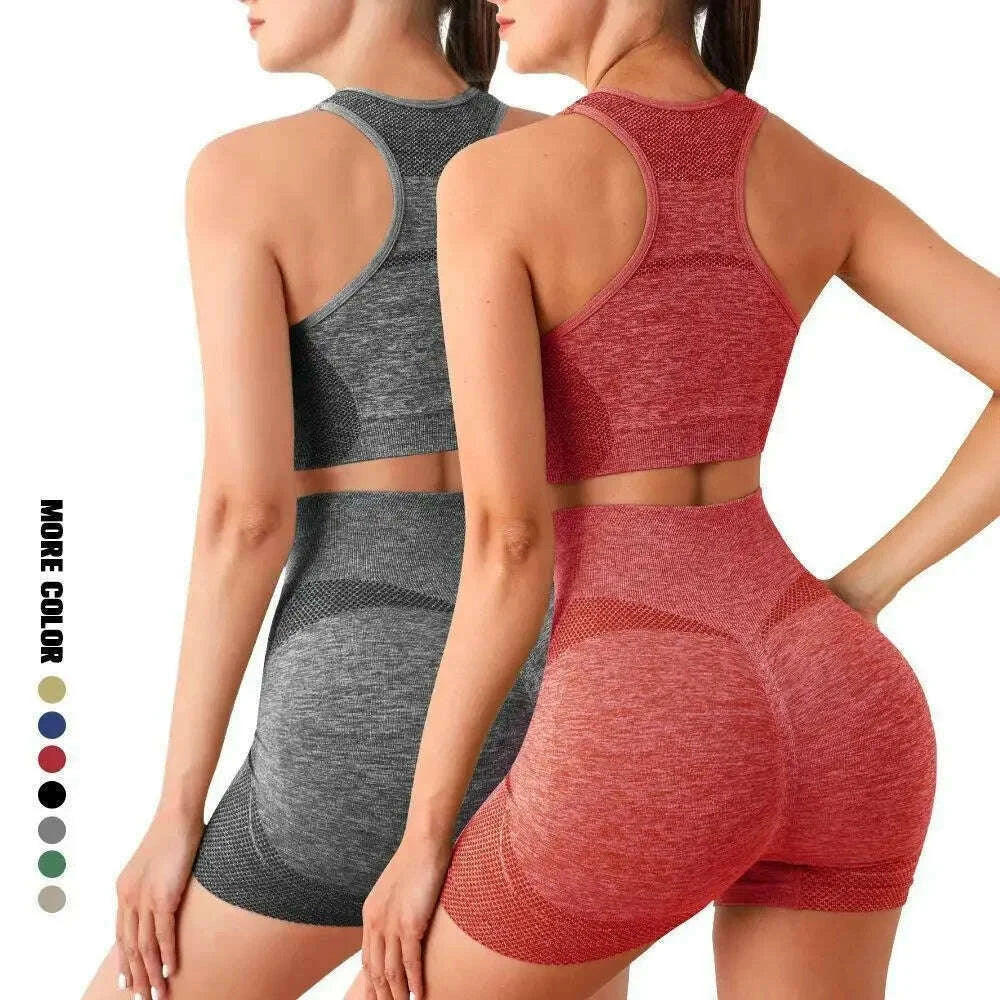 Yoga Set Gym Shorts Women Sport Bras Brassiere Workout Tops for Women Yoga  Clothes Fitness Leggings Gym Set Seamless Yoga Sets