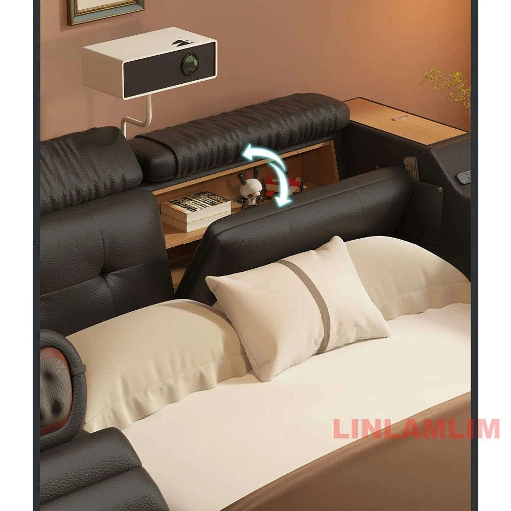 luxury-tech-smart-multifunctional-bed-with-massage-chair-bluetooth-speakers-projector-usb-–-modern-upholstered-king-size-bedkimlud-womens-fashion-34603486