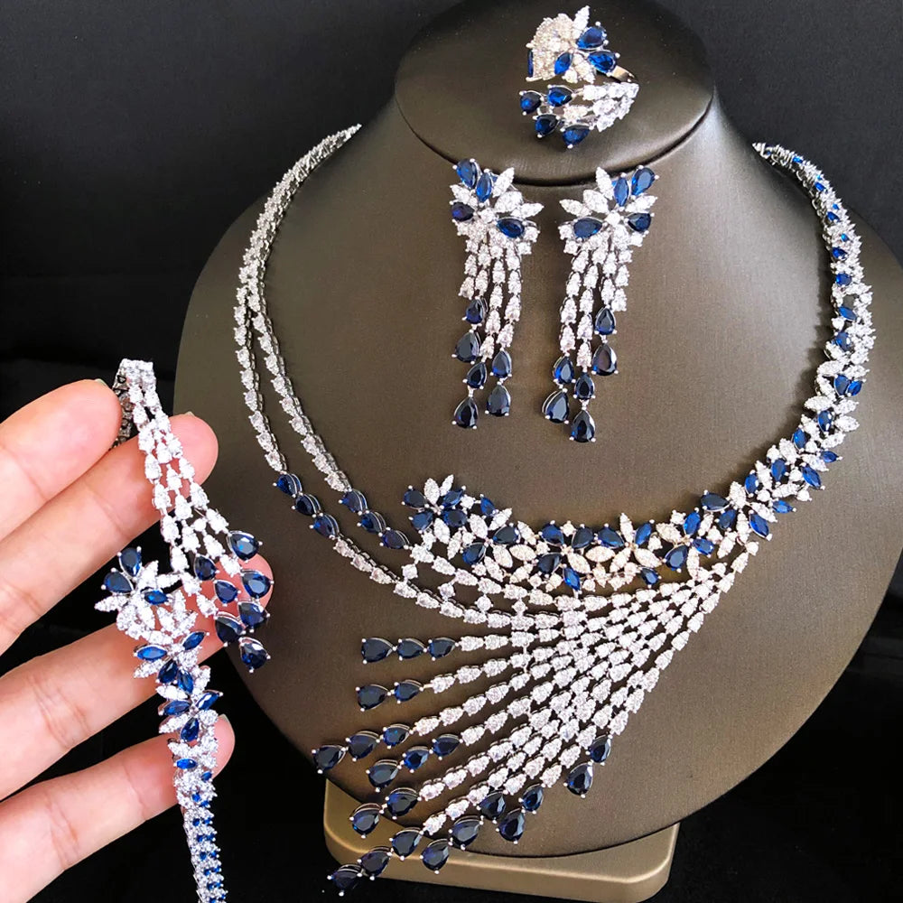 GODKI Famous Brand Luxury African/Indian Jewelry Sets For Women Wedding Party Zircon Crystal Dubai Bridal Jewelry Set Gift