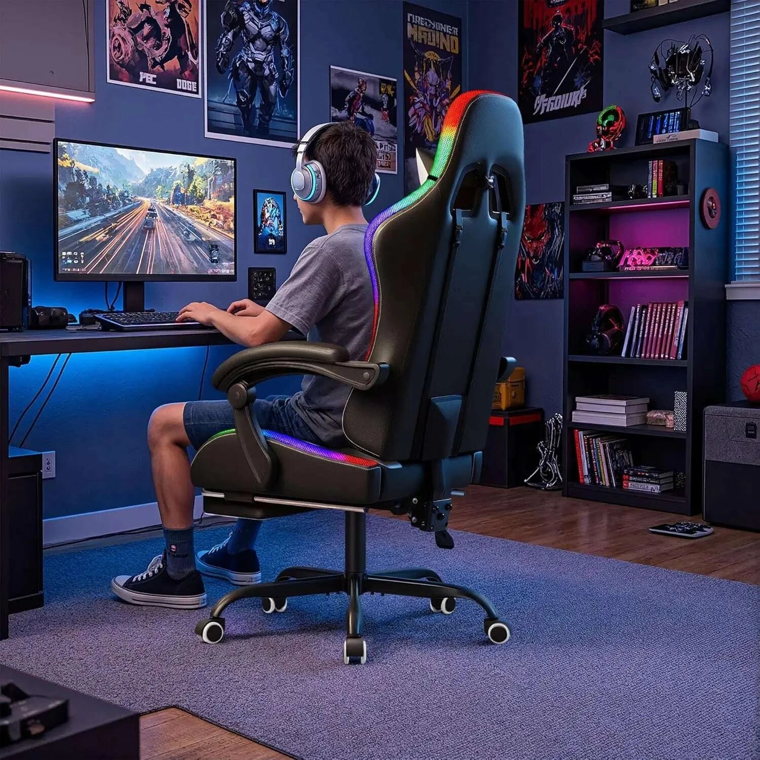 gaming-chair-video-game-chair-with-footrest-and-massage-lumbar-support-ergonomic-computer-chair-height-adjustable-customizedkimludkimlud-35574396