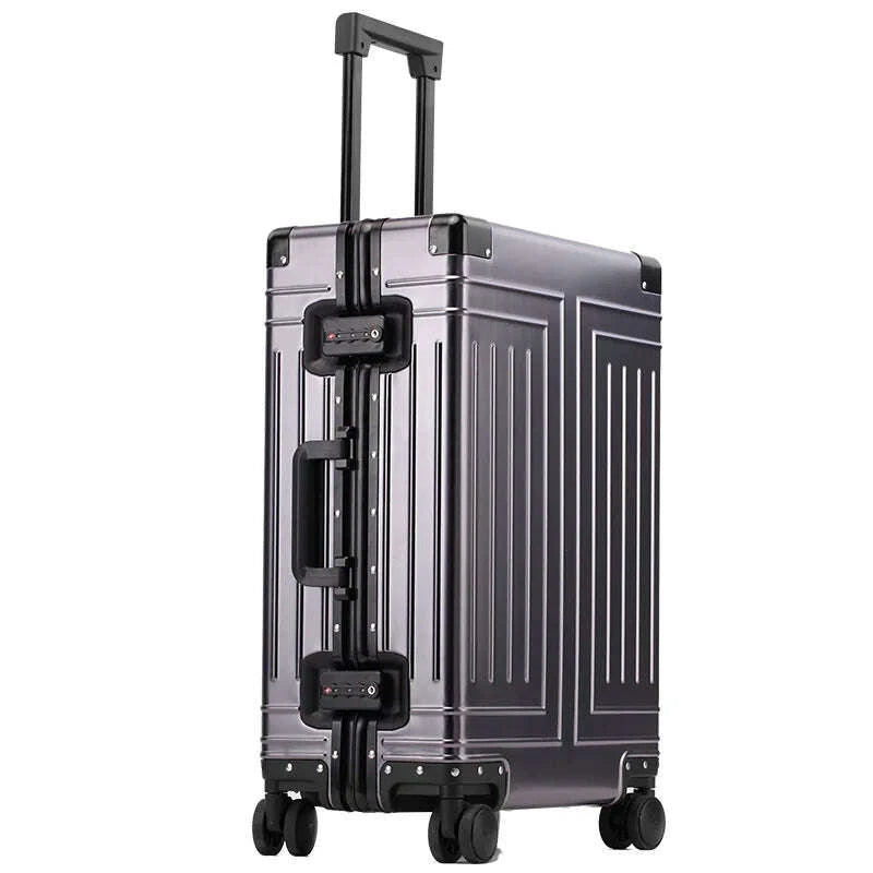 KIMLUD, 100% Aluminum-magnesium alloy Travel Suitcase Rolling Luggage 20/24/26 /28 inch Trolley Luggage Carry-On Cabin Suitcase, KIMLUD Womens Clothes