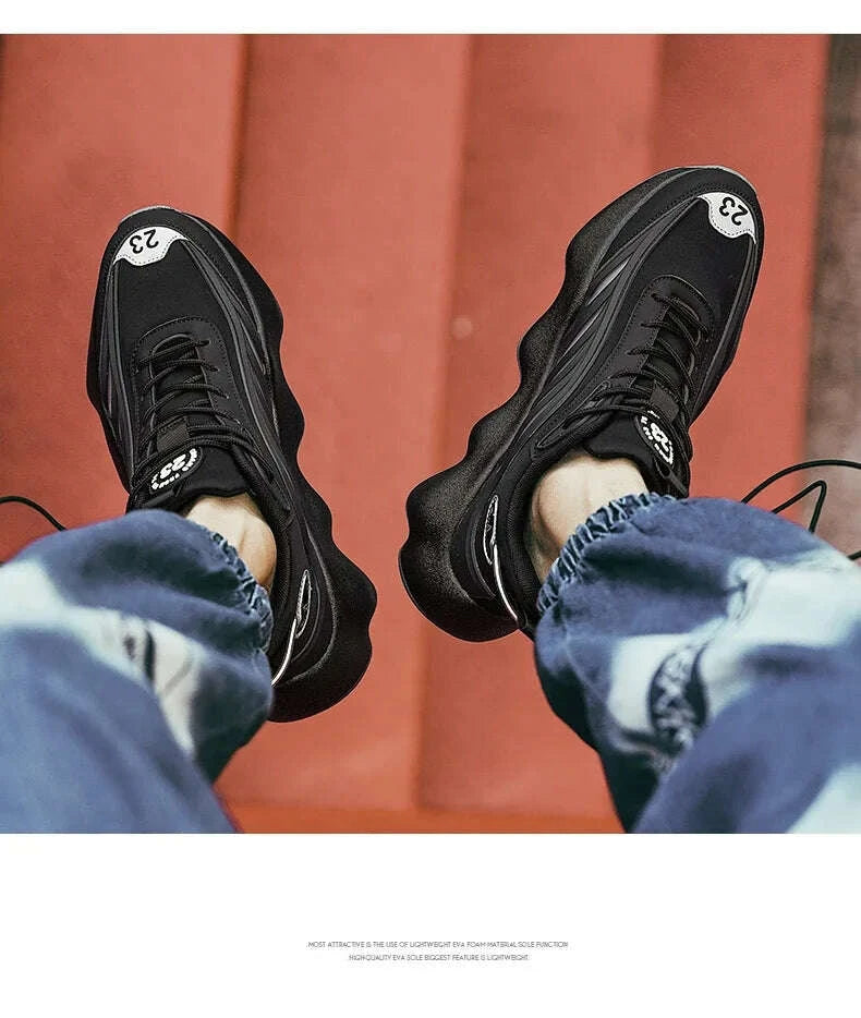 KIMLUD, Autumn new high-quality men casual sneakers fashionable and versatile thick-soled comfortable non-slip dad shoes for couples, KIMLUD Womens Clothes