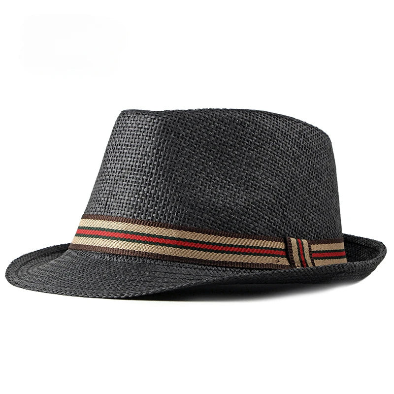 Straw Fedora Hat Beach Ready For Summer — Natural | KIMLUD