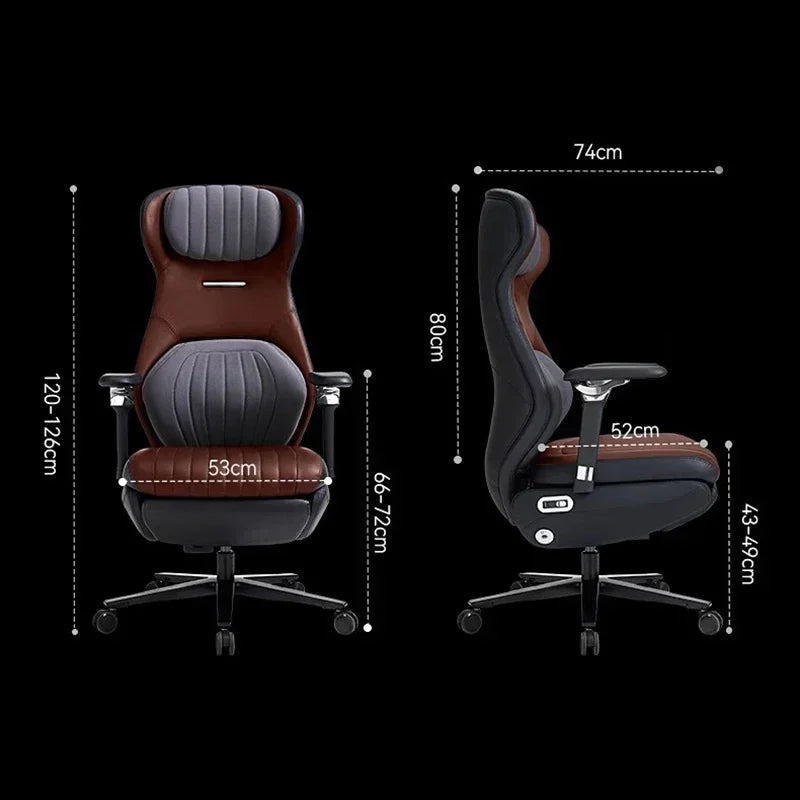 Leather Solid Ergonomic Gaming Chair — Black | KIMLUD