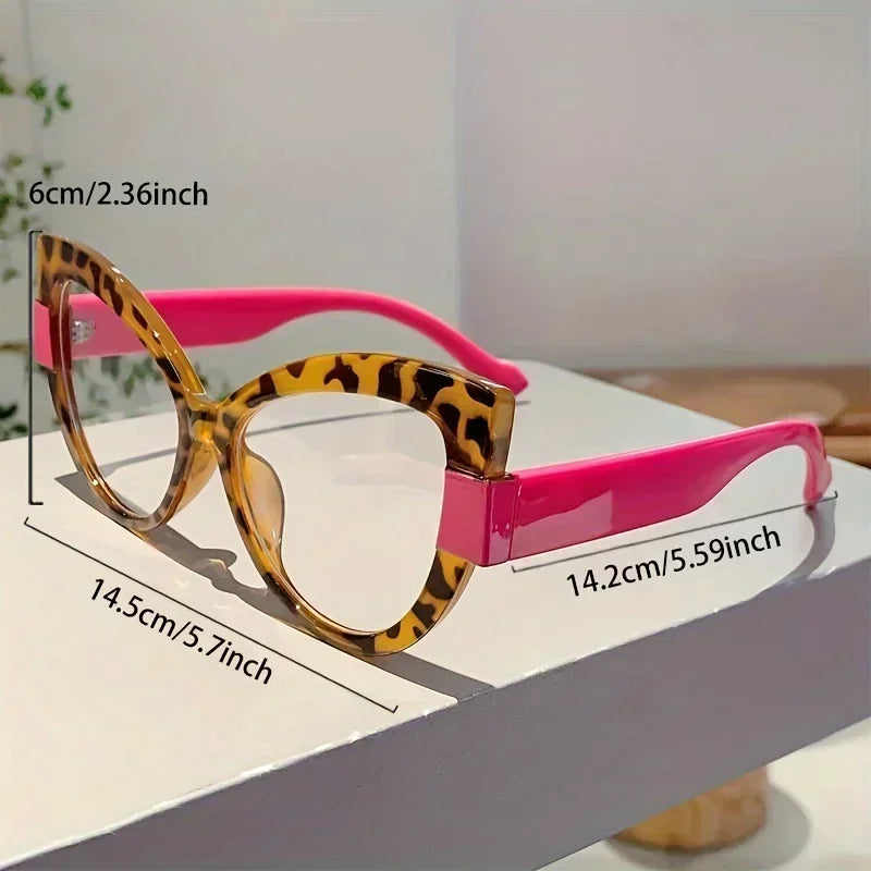 Color Blocking Cat-Eye Glasses — Multi-Color | KIMLUD